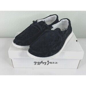 Jypsy Jazz Women Size 10 Janie Shoe Black Leopard Print Slip On Casual NWT